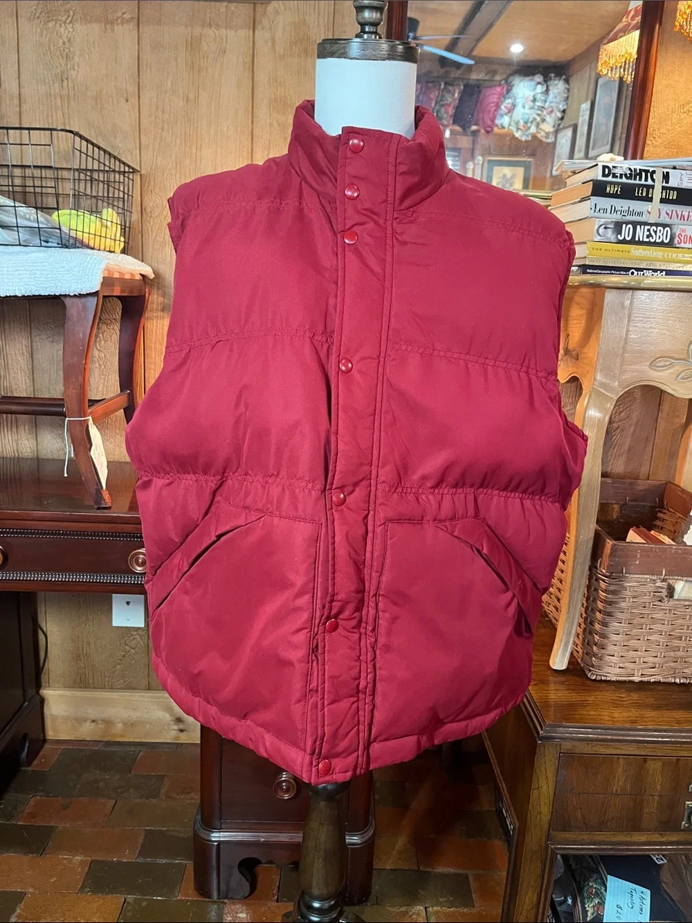 St. John’s Bay XXL burgundy puffer vest 3074.